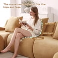 thumbnail image 5 of Miekor Furniture Soft Teddy Fabric Boneless Sofa,No Assembly Required Streamlined Design,Anti-Slip Design 32D High Density Sponge Fits Living Rooms Bedrooms,Camel No9302, 5 of 9