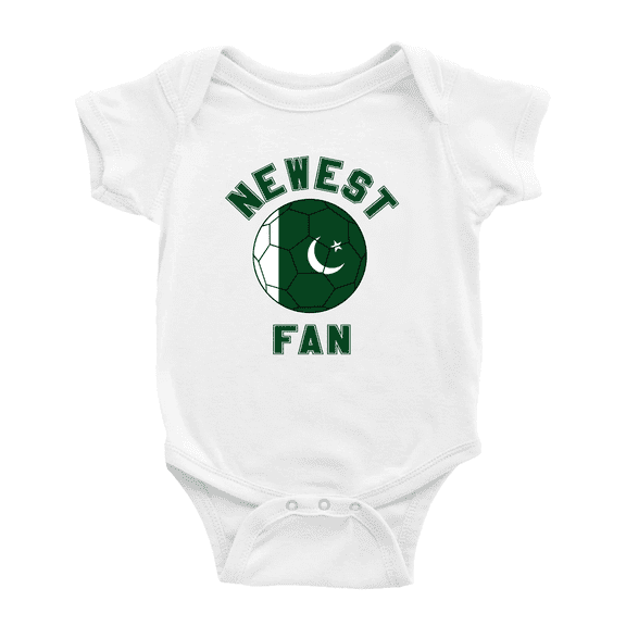 Newest Pakistan National Soccer Team Fan Cute Baby Romper (White, 12-18 Months)