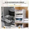 thumbnail image 2 of Stackable Wardrobe Storage Box Organizer, Plastic Wardrobe Shelves Closet Organiser Box, Pull Out Like a Drawer, Suitable,Foldable Plastic Baskets Bin for Home, Kitchen,Bedroom (White-3L), 2 of 8