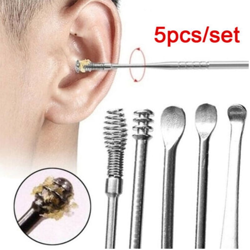 5PCS Ear Wax Pick Cleaner Remover Tool Curette Ear Scoop Spoon Carbon 5pcs-ear-wax-pick-cleaner-remover-tool-curette-ear-scoop-spoon-carbon