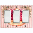 thumbnail image 1 of Metal Light Switch Plate Cover French Raspberry Cake Pink Stripes CAK046, 1 of 13
