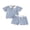 Blue, variant on Cenuakty Toddler Boys 6M-4T Summer Outfits Sun Embroidery Stripe Buttons Short Sleeve T-Shirts Elastic Waist Shorts 2Pcs Clothes Set