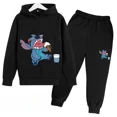 thumbnail image 4 of Ropa para niños, tendencia, chándal cálido, otoño, estampado de dibujos animados de anime, sudadera con capucha para niños y niñas, conjunto de traje de dos piezas y pantalones, 4 of 5