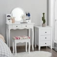 thumbnail image 2 of Costway Makeup Vanity Table Drawers Oval Dressing Table Kids Gift, 2 of 10