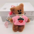 thumbnail image 1 of LLavero de peluche de oso pequeño para mujer y niña, colgante de mochila de dibujos animados, cadena anticaída, bonito llavero de coche, accesorios para bolso, 15cm, 1 of 5