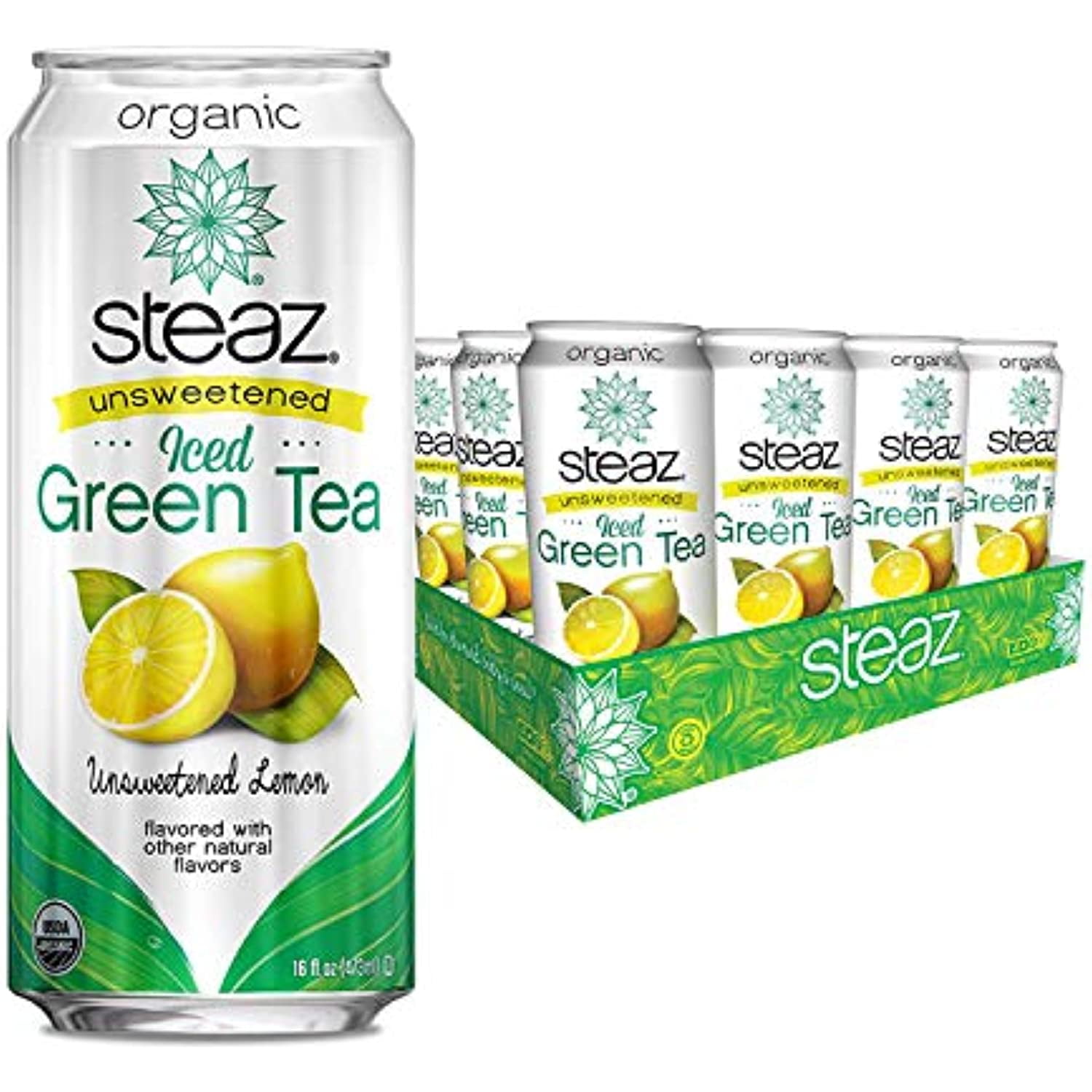 Steaz Unsweetened Green Tea With Lemon Organic Iced Teaz, 16 Ounce 12