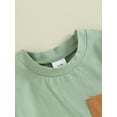 thumbnail image 4 of Bagilaanoe 2pcs Toddler Baby Boy Shorts Set Short Sleeve Contrast Color T Shirt Tops + Shorts 6M 12M 18M 24M 3T Kids Casual Summer Clothes, 4 of 8