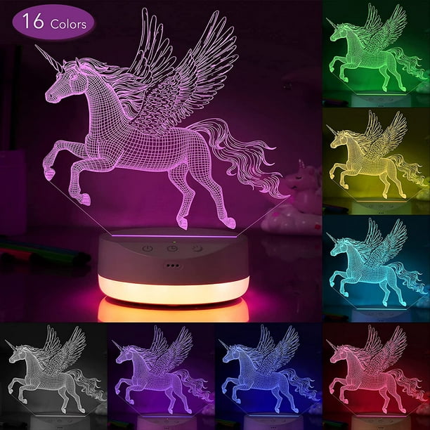 Lampe enfant 3D multicolore personnalisée - Licorne