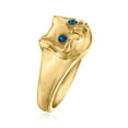 thumbnail image 5 of Ross-Simons 18kt Gold Over Sterling Cat Ring With London Blue Topaz Accents, Women's, Adult, 5 of 5