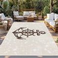 thumbnail image 2 of Nautical Anchor Outdoor Rug for Patio/Deck/Porch, Non-Slip Large Area Rug 3 x 5 Ft, Vintage Coastal Rudder Farmhouse Beige Indoor Outdoor Rugs Washable Area Rugs, Reversible Camping Rug Carpet Runner, 2 of 8