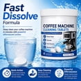 thumbnail image 7 of Coffee Cleaner Tablets Fast-Dissolving Descaler Non-Corrosive Effervescent Formula Deep Cleans Limescale & Coffee Oils Without Damage Safe Regular Maintenance for Household Coffee Machines, 7 of 7