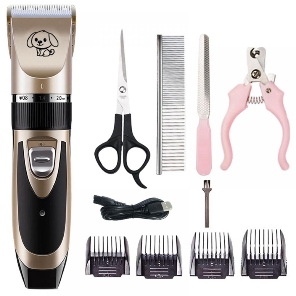 Pet Hair Trimmer Dogs Electric Fur Clipper Set Clippers Grooming Kit Low Noise Rechargeable Grooming Hairdressers Tool，Hair Cutting Kit Adult Protect Skin for Dog Kids Hair Trimmer 