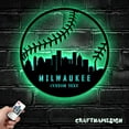 thumbnail image 5 of Craftnamesign Custom American Skyline Baseball Metal Wall Art, Custom Softball Player Name Sign, 5 of 5