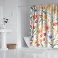 thumbnail image 2 of Waterproof Beautiful Colorful Floral Shower Curtain 72x72 Inch Boho Style Polyester Unique Shower Curtain for Bathroom Hotel Home Decor with 12 Plastic Hooks, 2 of 5