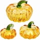 thumbnail image 1 of 3 figuras coleccionables de calabaza, 3 tamaños, pisapapeles de calabaza de cristal dorado, adornos decorativos de calabaza para mesa., 1 of 9