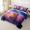 thumbnail image 3 of Erosebridal Animal Capybara Quilt King for Boys Girls,Dreamy Gradient Rainbow King Coverlet Set, 3 of 7
