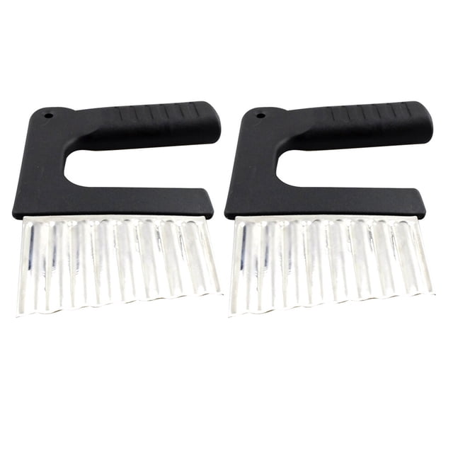 2PCS Stainless Steel Wave Cutter Crinkle Cutting Tool French Fry Potato Slicer Cutter for Home Kitchen Cooking