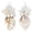 White, variant on Sparkling Purple Trio Painted Seashell and Crystal Bead Dangle Earrings