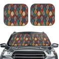 thumbnail image 2 of Naloa Autumn Leaves Print 2-Piece Windshield Sunshade,Foldable Car Front Window Sun Shades,for Most Sedans SUV Truck-Medium, 2 of 6