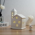 thumbnail image 4 of NOVELAR Miniature Ceramic Christmas Village Houses with Built-in LED Lights, 3.5 to 5.5 inches, Add Rustic Charm to Your Holiday Decor, Perfect for Creating a Snowy Christmas Eve Scene, 4 of 7
