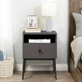 thumbnail image 3 of VECELO Set of 2 Nightstand with Drawer and Shelf, Modern Square Side End Table for Bedroom/Living Room/Office, Gray, 3 of 8