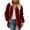 Red, variant on Autumn and Winter Loose Plush Zipper Jacket, Grey Xl