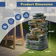 thumbnail image 4 of Outdoor Cascading Stone Water Fountain, 7-Tier Floor Natural Looking Rock Fountains with LED Pump Moss Decor, Freestanding Resin Fountain and Cascading Water Feature for Patio Garden, Grey, 4 of 8