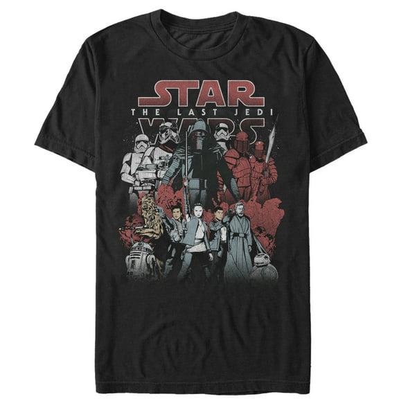 Men's Star Wars The Last Jedi Group Shot  Graphic Tee Black Medium