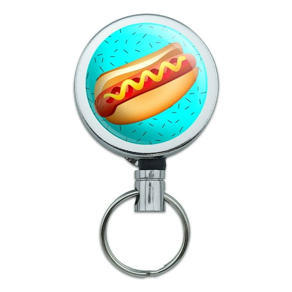 Hot Dog of Awesomeness Retractable Belt Clip Badge Key Holder