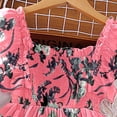 thumbnail image 3 of Vestido de Manga Corta con Bolsillos sin Mangas Cuello Redondo Cargo-Estilo Bolsillos de Pecho Tejido Y Falda Fluida para Niños Y Niñas, 3 of 7