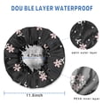 thumbnail image 3 of Shower Caps,Pioneer Flower Floral Print Pattern Waterproof Shower Cap for Women 4 Pieces,Double Reusable Hair Cover for Shower PEVA Elastic Stretch Hem, 3 of 7