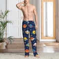 thumbnail image 5 of Uemuo Planets and Stars Pattern Men's Wide Leg Palazzo Lounge Pants with Pockets Light Weight Loose Comfy Casual Pajama Pants-XX-Large, 5 of 9