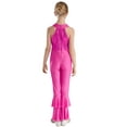 thumbnail image 2 of Haitryli Girls Sequins Full Body Tank Unitards Zipper Back Bodysuit Gymnastics Leotard Hippie Disco Jazz Dance Jumpsuit Hot Pink 10, 2 of 7