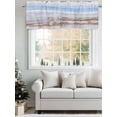 thumbnail image 5 of Marble Valances for Windows, Rod Pocket Kitchen Valance Curtains - Soft & Washable Small Window Treatment for Living Room,&nbsp;Bathroom, Abstract Blue Brown, 54x18inch, 5 of 9