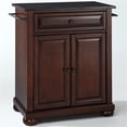 thumbnail image 5 of ALEXANDRIA SOLID BLACK GRANITE TOP PORTABLE KITCHEN ISLAND IN VINTAGE MAHOGANY FINISH, 5 of 7