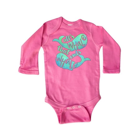 

Inktastic Al ls Whale That Ends Whale- whale joke Gift Baby Boy or Baby Girl Long Sleeve Bodysuit
