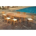 thumbnail image 5 of Grade-A Teak Dining Set: 6 Seater 7 Pc: 122" Caranas Double Extension Rectangle Table And 6 Osborne Armless Chairs Outdoor WholesaleTeak #WMDSWVm, 5 of 5