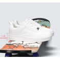thumbnail image 4 of LUCKY STEP Womens Fashion Faux Leather Sneakers Low Top Lace Up Casual Shoes,All white, 4 of 10