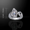 thumbnail image 2 of Mermaid 925 Sterling Silver Ring Fine Beach Ocean Sea Jewelry Created Sapphire, 2 of 2