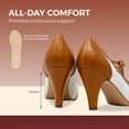 thumbnail image 2 of Chase & Chloe Women's Mary Jane Oxford Pumps - Cute Low Kitten Heels - Retro Round Toe Shoe with Ankle Strap, 2 of 5