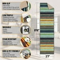 thumbnail image 4 of Ottomanson Striped Hallway Runner Rug 2'7" x 9'10" - Non Slip Low Pile Carpet, Multicolor, 4 of 14