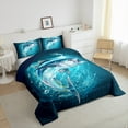 thumbnail image 3 of Manfei Pike Fish 3 Pieces Queen Comforter Set,Underwater World Bedding Sets,Blue White Bedding Comforter Set,Lightweight Animal Room Decoration,Reversible, 3 of 8