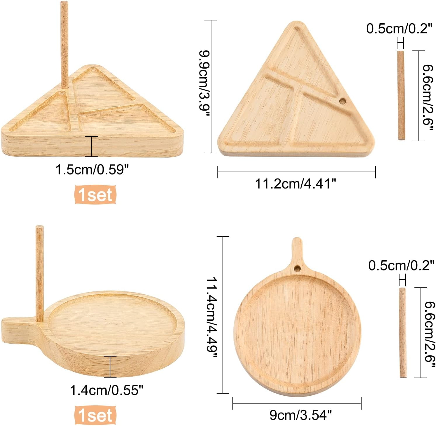 2 Styles Wooden Weaving Beading Loom Kit Beading Tray for DIY Jewelery Making BurlyWood 99x112x15mm 66x5mm 2pcs/set 2sets/bag