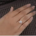 thumbnail image 2 of Cora Jewellery 2CT Round Moissanite Ring, Solitaire Engagement Ring for Women, 14K Rose Gold, 12 US, 2 of 5