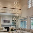 thumbnail image 4 of Modern LED Chandelier 14-Light Gold Chandeliers for High Ceiling Dimmable Foyer Chandeliers with Remote Control Large Long Chandelier for Staircase Living Room Entryway, 3000-6500k, 4 of 6