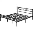 thumbnail image 4 of Topeakmart Minimalist Metal Bed Frame with Headboard and Storage, King, Black, 4 of 6
