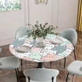 thumbnail image 5 of Cartoon Cat Round Tablecloth for 45-54 Inch Tables, Fitted Table Cover with Elastic Edge, Funny Cute Colorful Animal Pet Waterproof Outdoor Table Cloth Protector for Patio Garden Dinner Picnic, 5 of 9