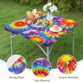 thumbnail image 4 of Rainbow Tie Dye Mandala Pattern Square Fitted Tablecloth with Elastic Edge,Square Table Cover,Washable Elastic Table Cover for Home Kitchen Party Decor 36"x36", 4 of 6