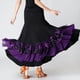 thumbnail image 4 of Falda larga de baile de salón Flamenco con Lentejuelas Sunnimix Negro y morado Vestido de baile latino, 4 of 4