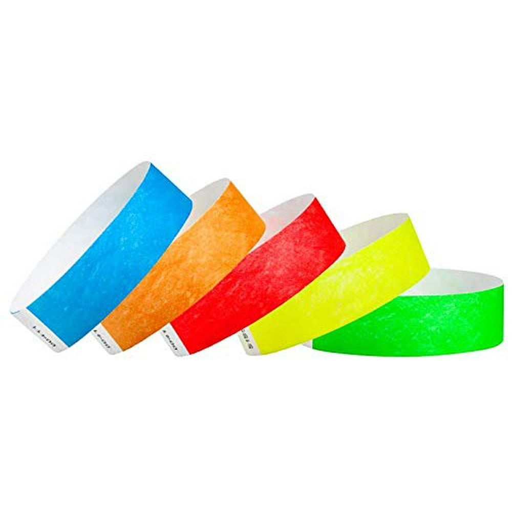 Wristco WristCo Variety Pack 3/4" Tyvek Wristbands Red, Orange